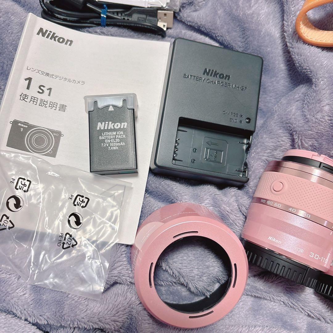 Nikon 1 S1 ミラーレスカメラ ピンク 2レンズ付き