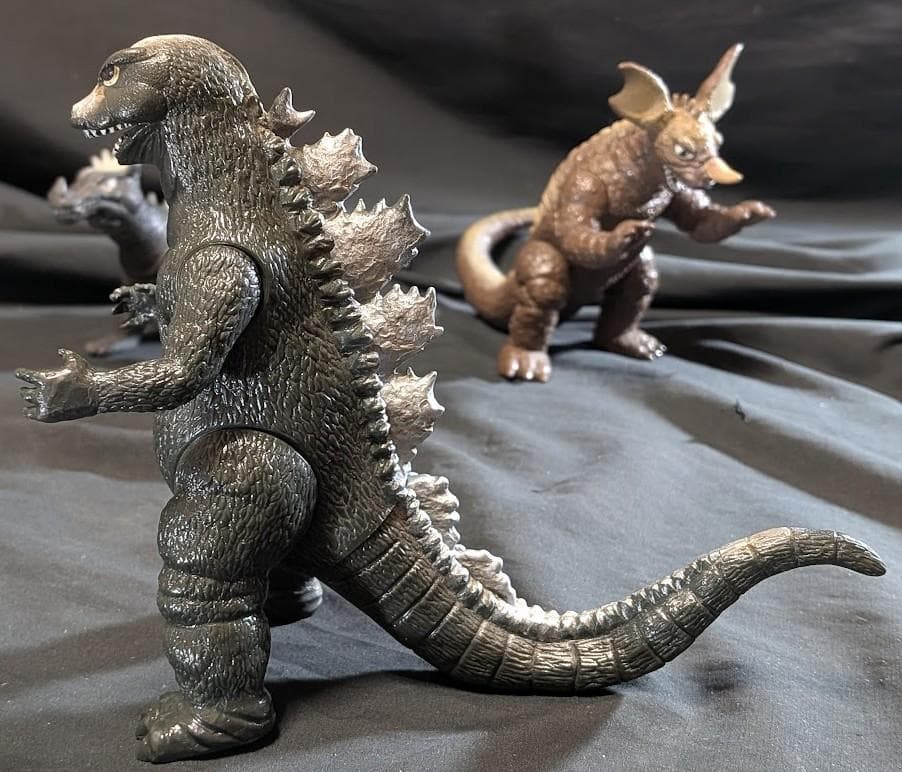 昭和ゴジラ＆アンギラス＆バラゴン（ヤマカツ）ソフビフィギュア3体