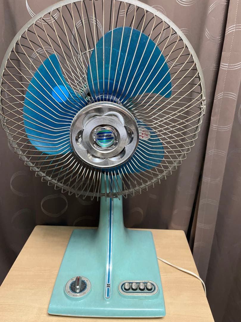 ★卓上　扇風機 水色 30cm 3段階風量★ナショナル★動作確認済み★レトロ★