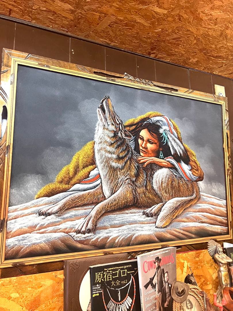 70S ビンテージ ベルベットピクチャー インディアン 69✖️98cm - メルカリ