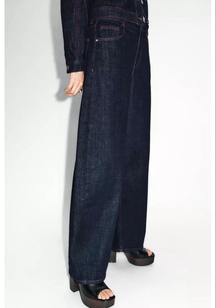 タグ付新品☆ZARAのZ1975ハイウエストバレルフィットデニムパンツ