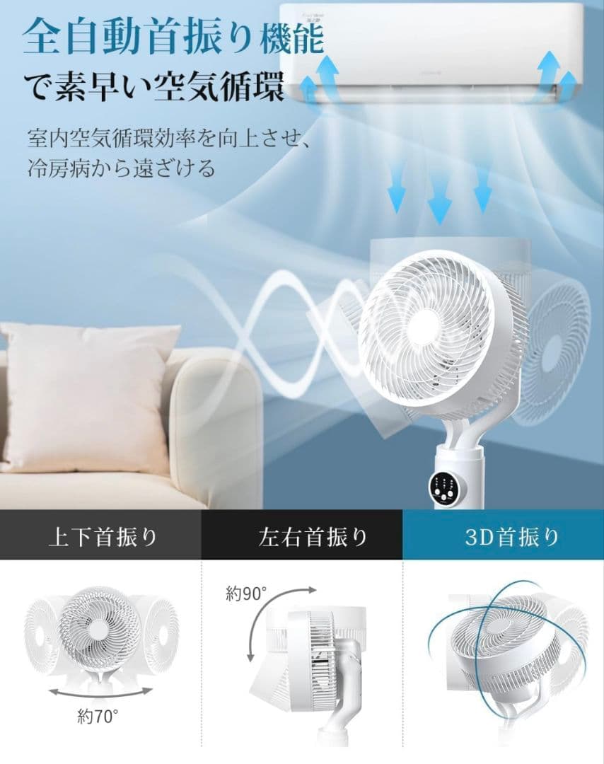 【新品】サーキュレーター DCモーター 2100rpm 6段階