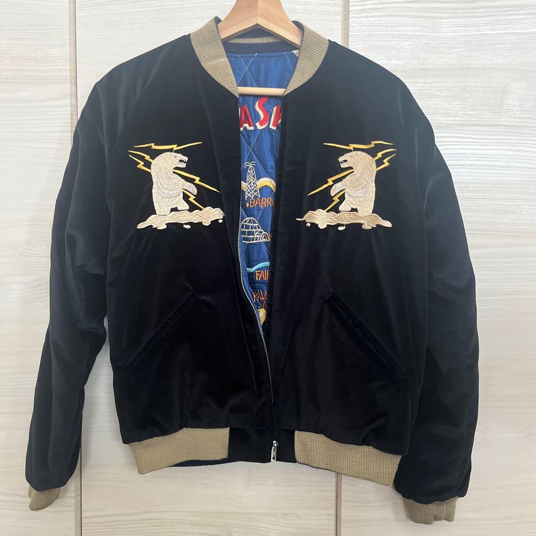 東洋テーラー alaska 刺繍 別珍 スカジャン ハスキー 犬 Mサイズ 希少