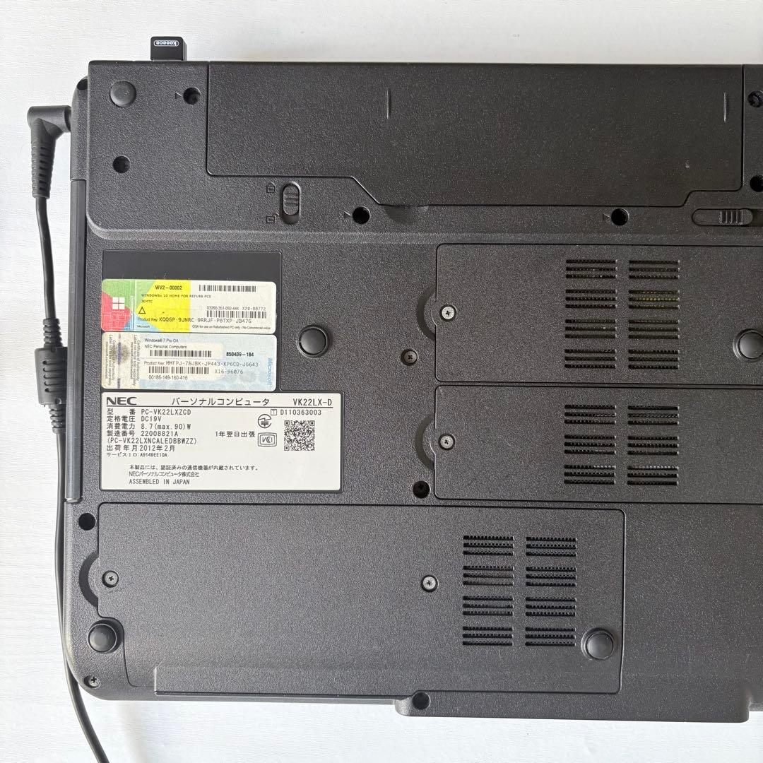 NEC VersaPro ノートPC 初期化済 DVD付
