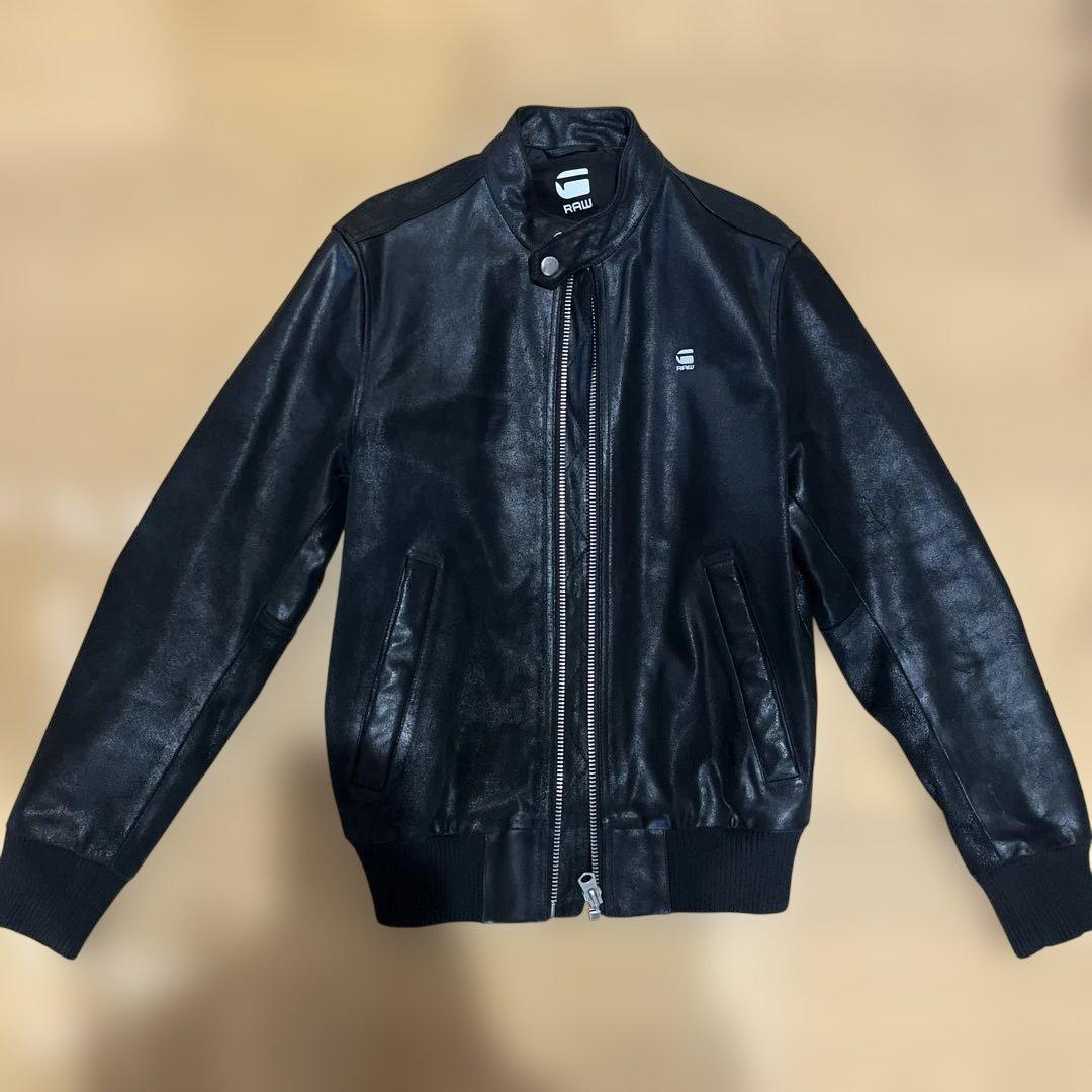 G-Star RAW プレミアムレザー シングルライダースジャケット M - メルカリ