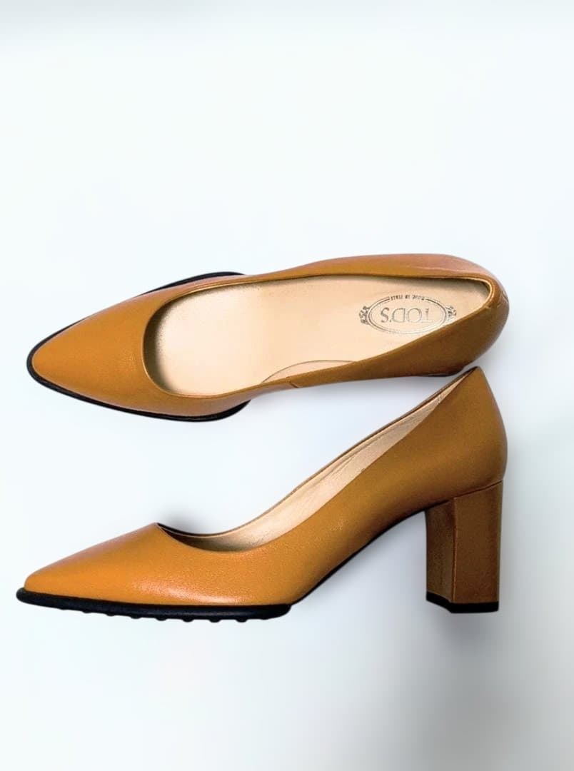 【美品】TOD'S トッズ パンプス キャメルオレンジ 36.5（23.5cm）