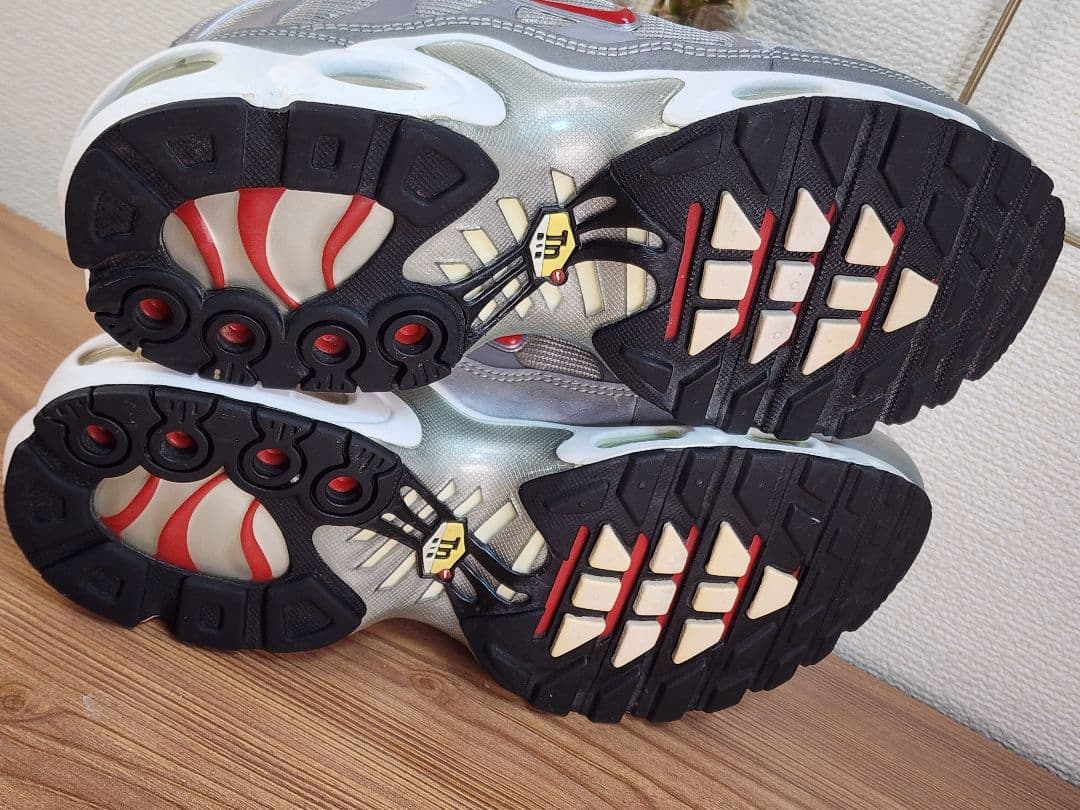 【希少カラー】NIKE エアマックスプラス 25.5cm 銀×赤 状態良好