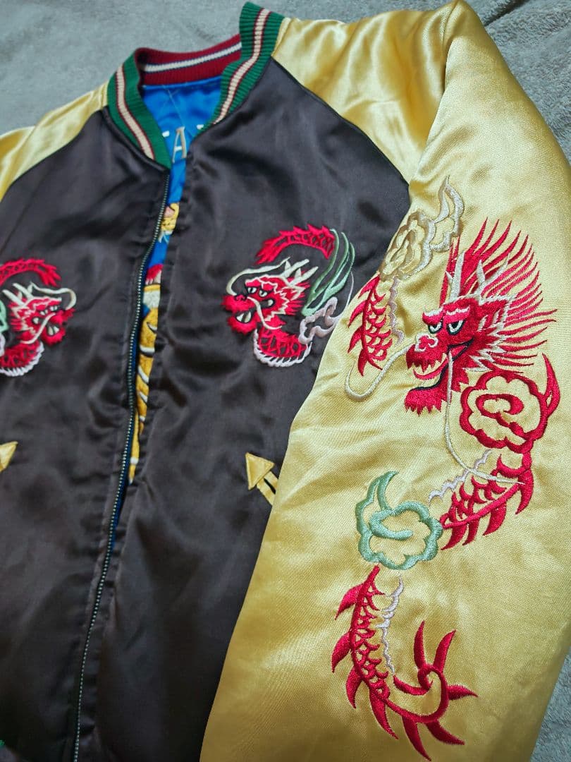 テーラー東洋 2面用 虎龍鷲 日本限定 スカジャン 竹 サテン vintage