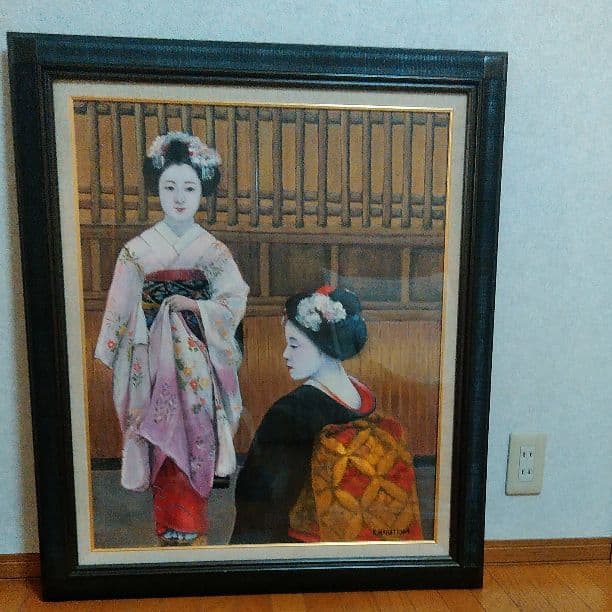 絵画　舞妓　油絵　20号　肉筆画 61mbmY0qywL._AC_UF350,