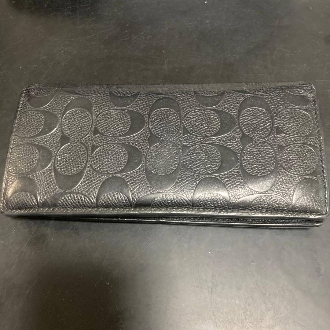 COACH ブラックレザー 長財布 F75365 - メルカリ