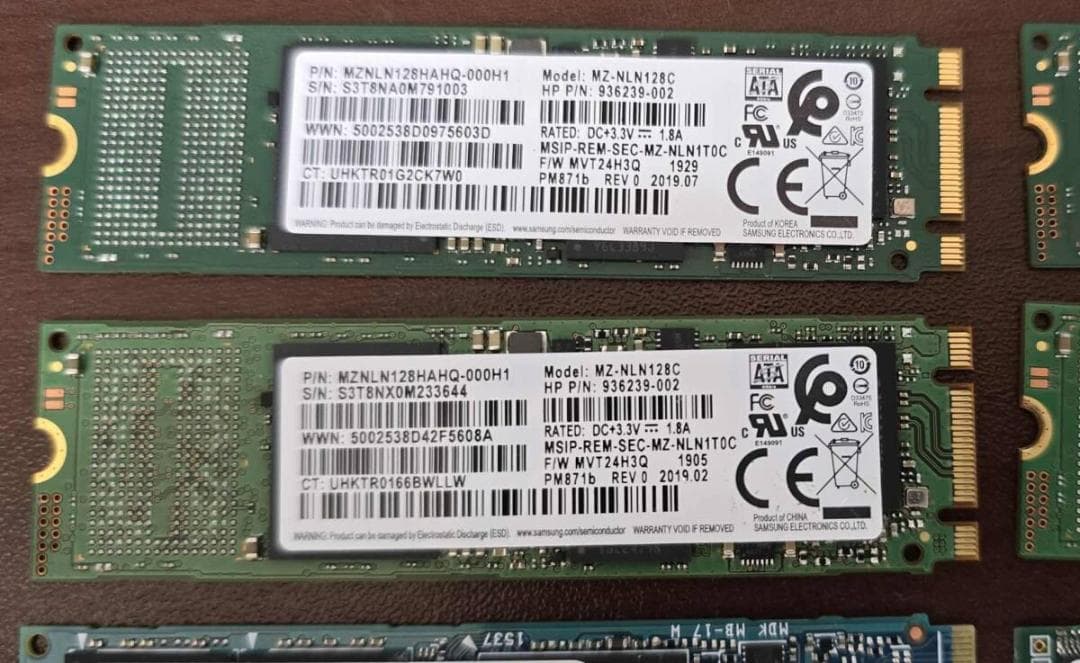 Z16良品 SSD M.2 SATA 128GB 10点セット 正常判定確認済み