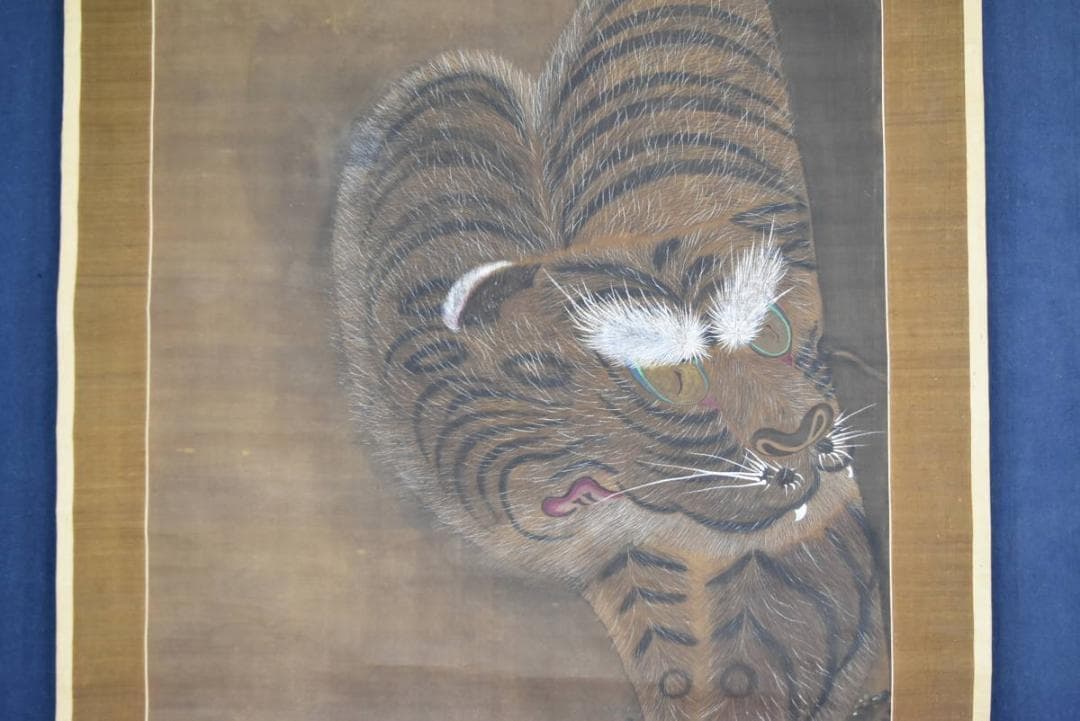 模写】柳澤淇園/猛虎図/掛軸/名家伝来/AA-734 美術品・アンティーク