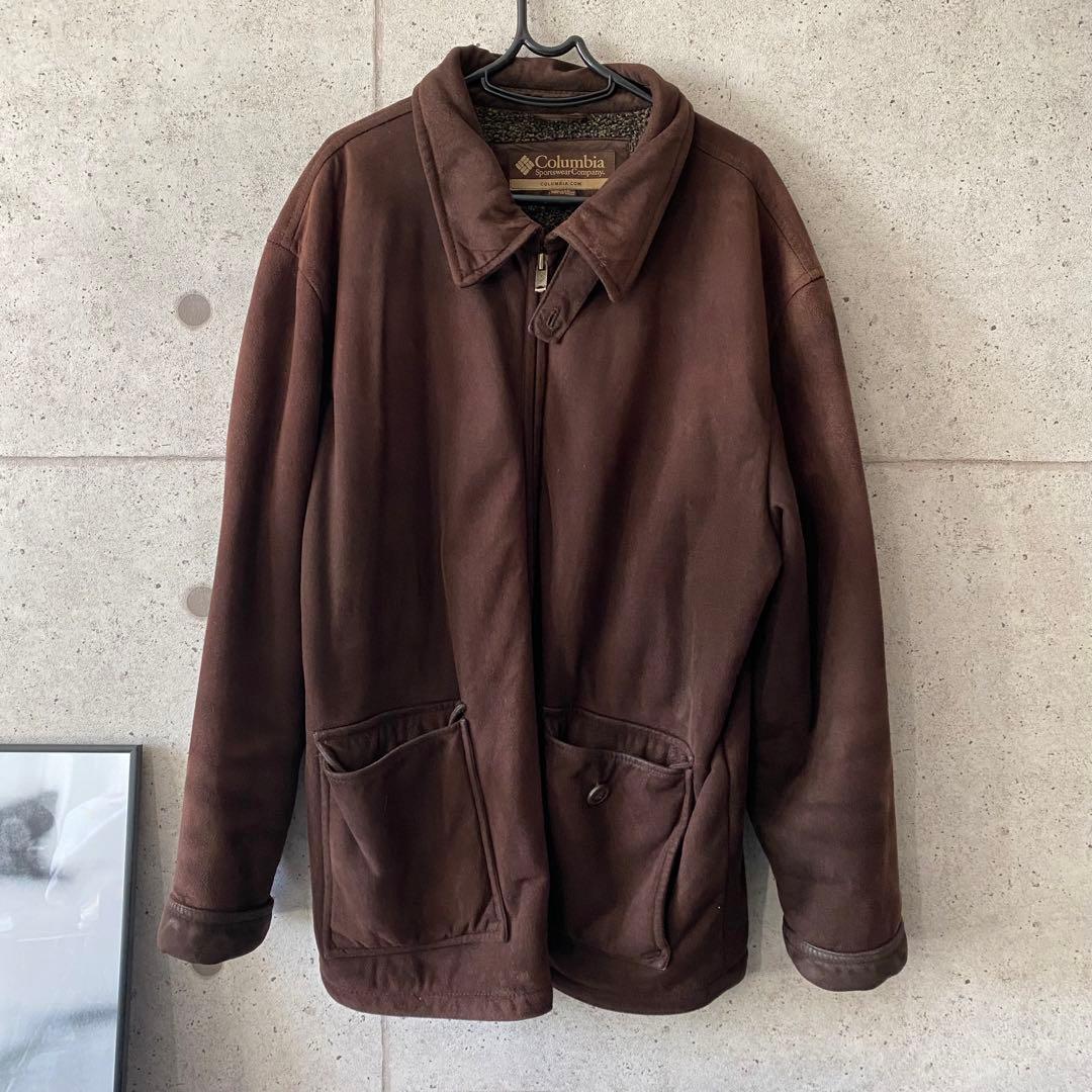 コロンビア スウェード ジャケット 古着 - メルカリ