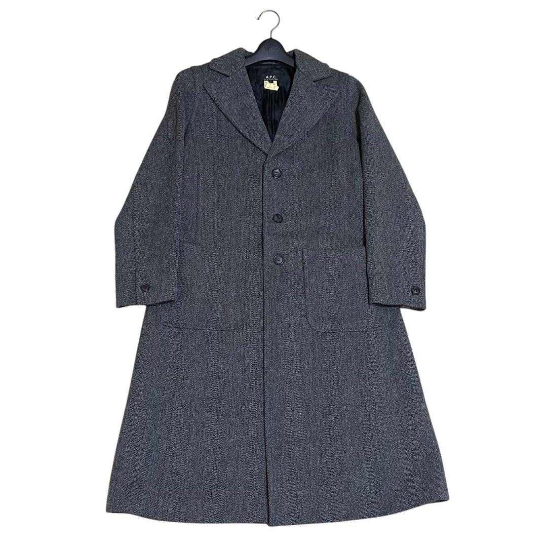 美品 A.P.C. アーペーセー ヘリンボーン ツイードウール チェスター
