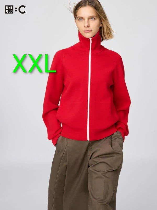 新品 ユニクロ C ミラノリブフルジップカーディガン XXL レッド WOMEN ミラノリブフルジップカーディガン | UNIQLO UNIFORM