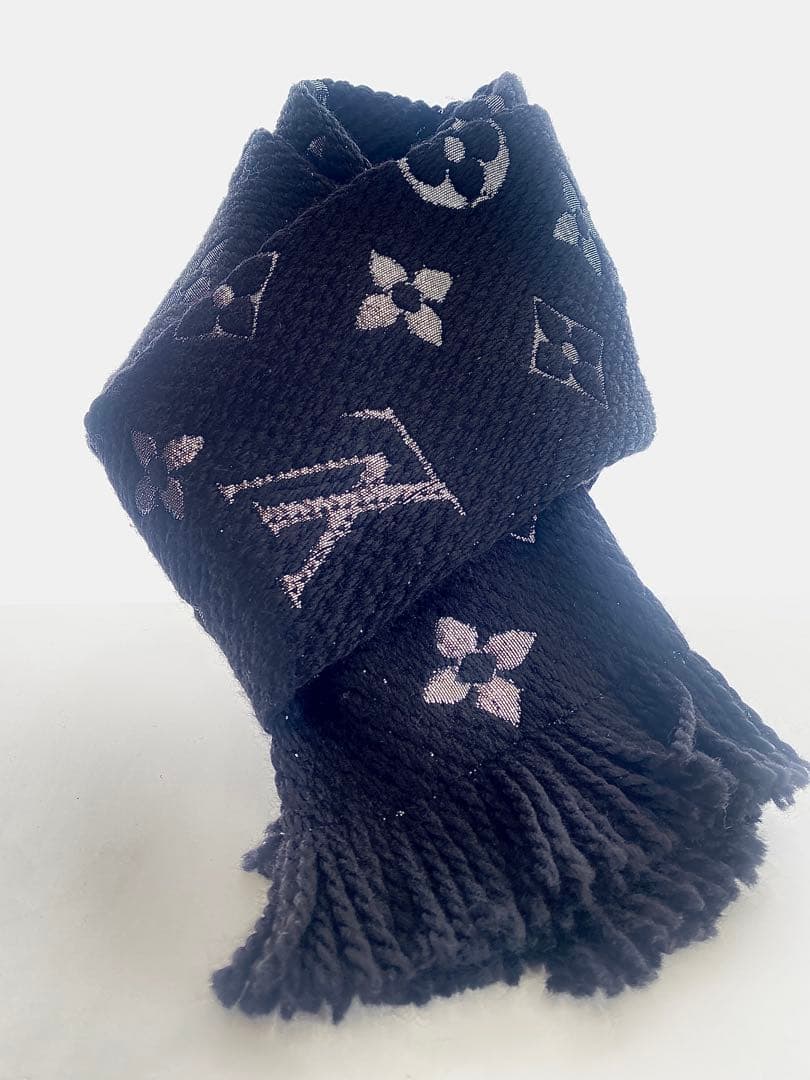 Louis Vuitton エシャルプ ロゴマニア シャイン ノワール ブラック