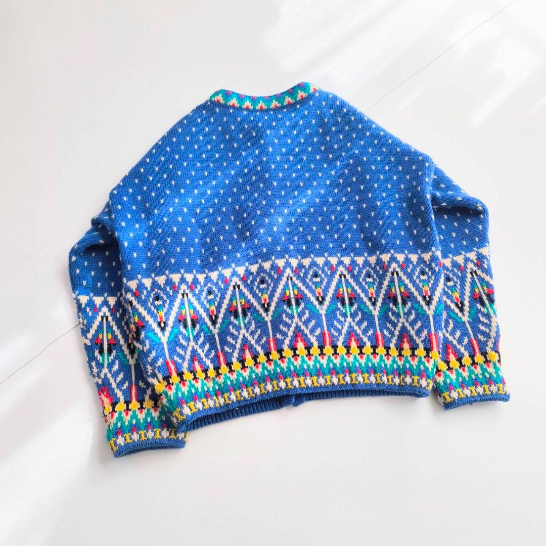 ダーレオブノルウェー ノルディックカーディガン チロリアンニット 花