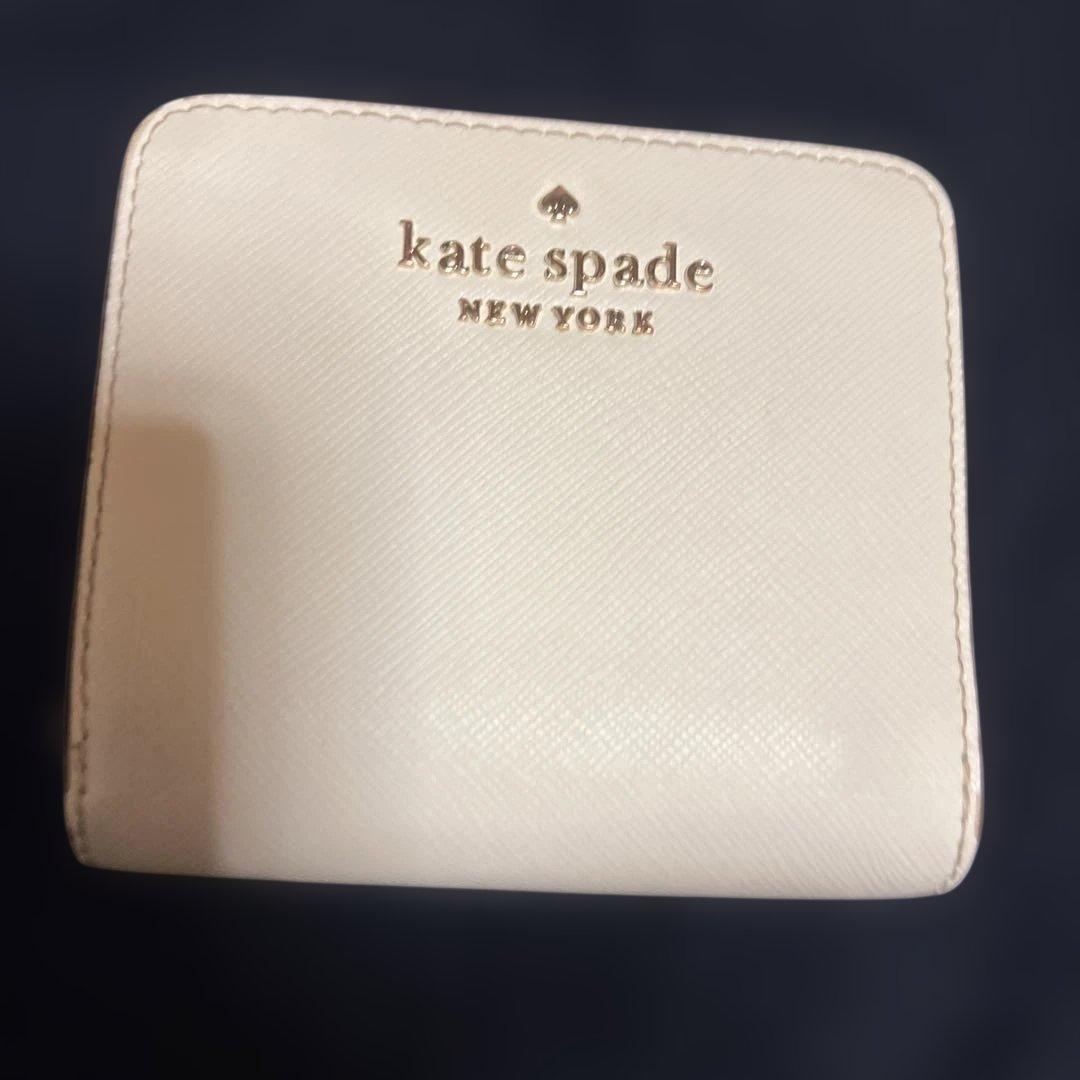 kate spade 二つ折り財布 ホワイト - メルカリ