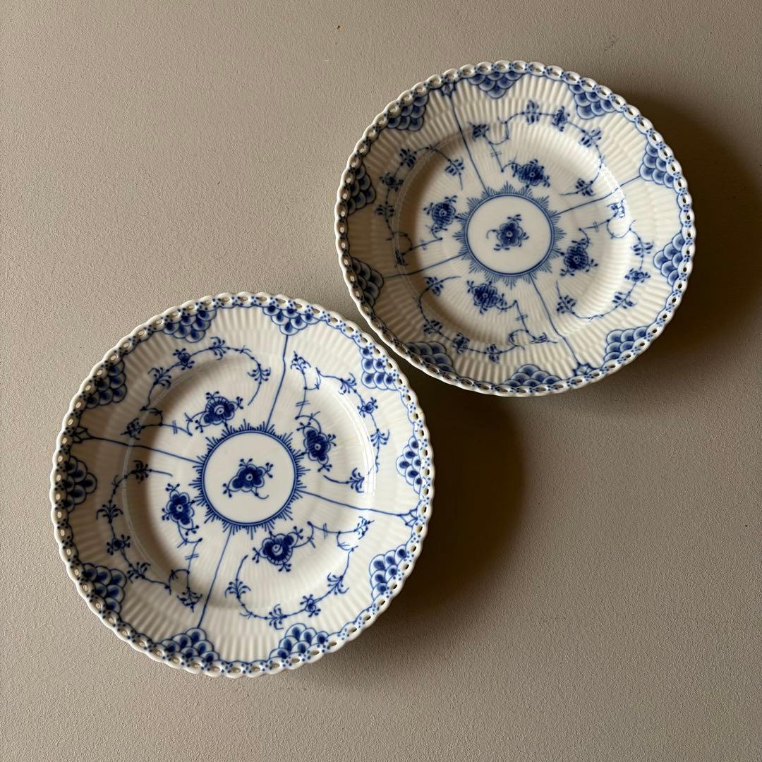 ロイヤルコペンハーゲン ブルーフルーテッド フルレース プレート ヒビ