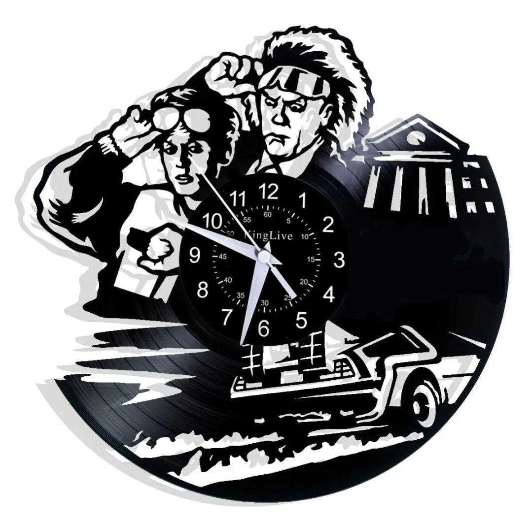 バックトゥーザフューチャー ドク ビニールレコード 壁時計 掛け時計