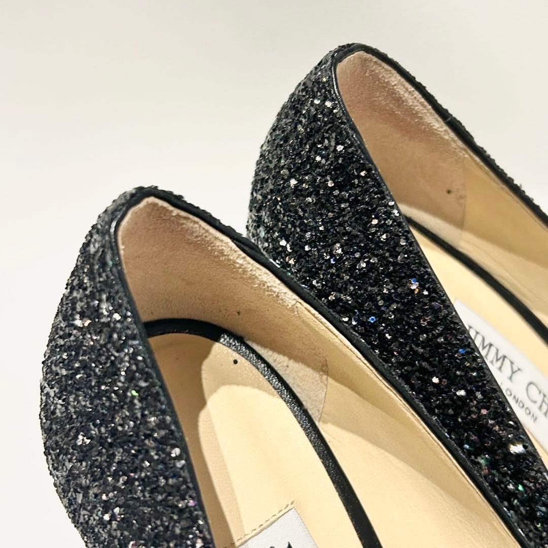 ジミーチュウ ABEL アベル グリッター ラメ パンプス ポインテッドトゥ