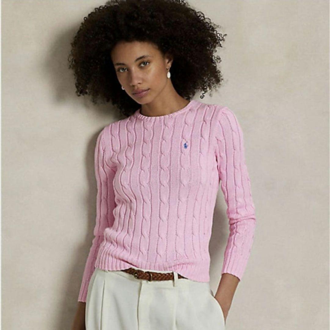 極美品】ポロラルフローレン ケーブルニット 大人気カラー 桜色 ピンク