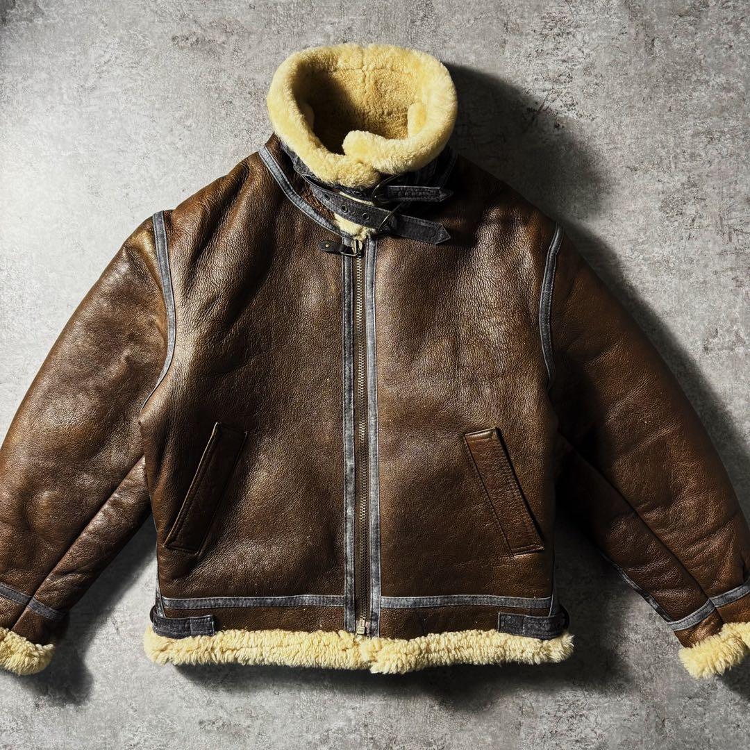 超希少】名作 90s リアルムートン B-3 レザージャケット