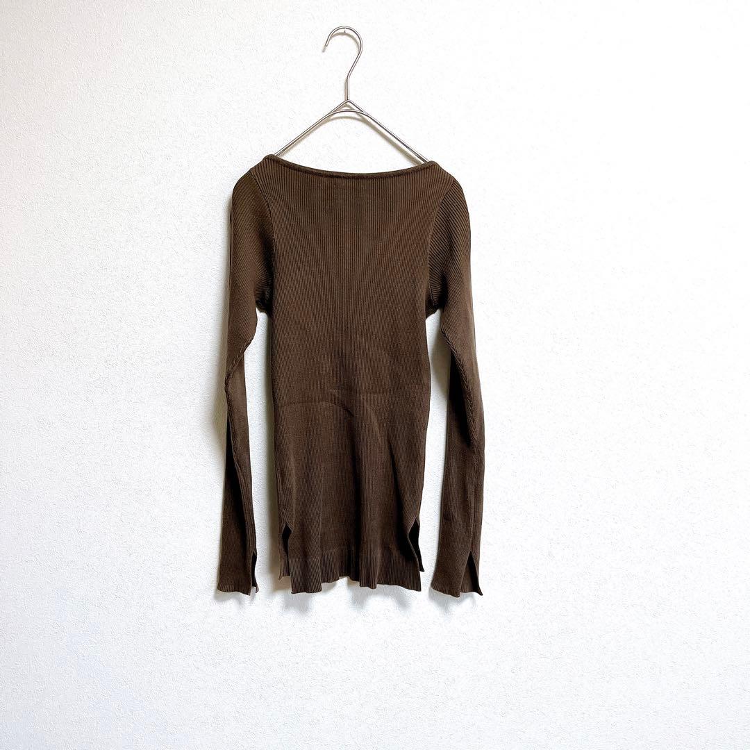 オーラリー ロンハーマン ギザボートネック リブニット プルオーバー