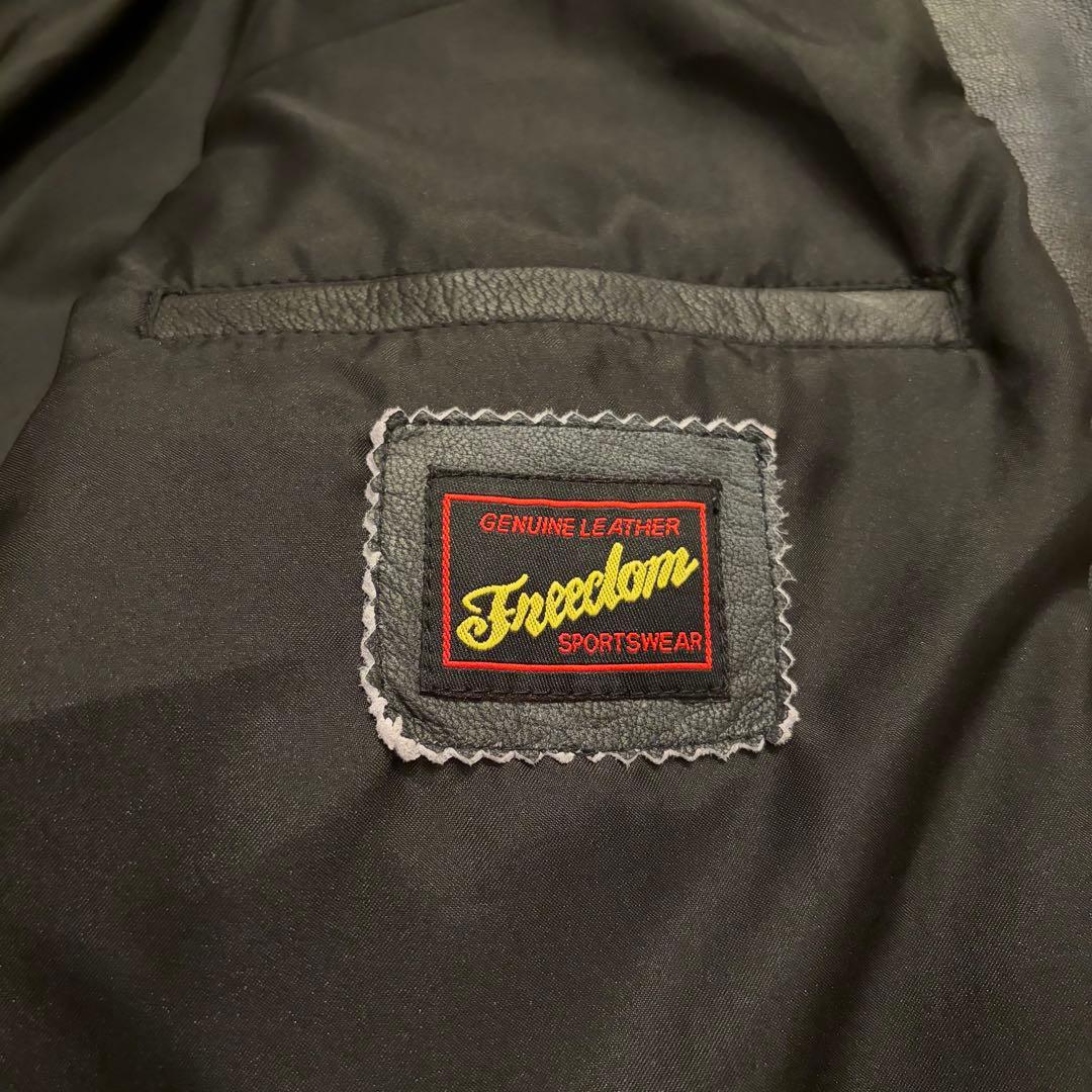 希少5L/完売品 フリーダムレザー 本革 ダブルライダースジャケット
