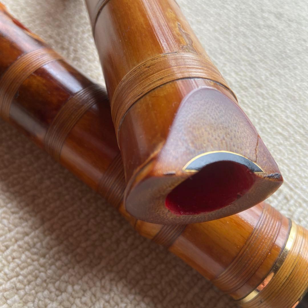 214⭐️ 尺八 一尺八寸管唄口金 中継ぎ金三線 竹峰銘他 最高級品