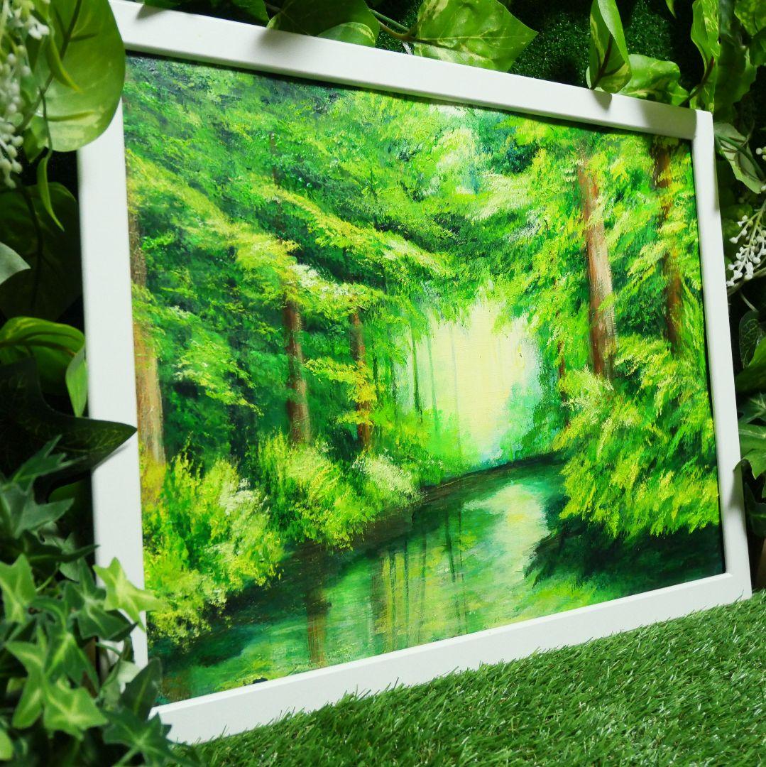油絵 絵画 【緑の湖】 - メルカリ