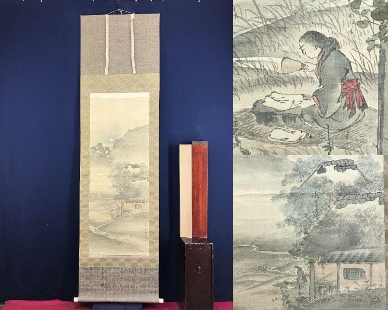 真作/森寛斎/山水図/砧図/秋景宵山水/きぬた図/掛軸/名家伝来AH-567 日根対山 雪景山水図｜古美術・掛け軸の販売・買取・鑑定-松本松栄堂