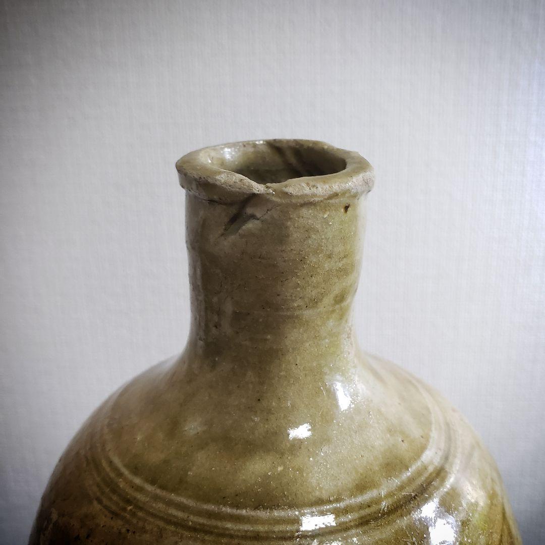 黄瀬戸 古瀬戸 徳利 訳あり 口縁欠け 江戸 明治 - メルカリ