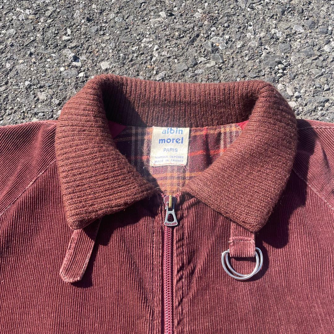 70s 80s コーデュロイ ボンバー ジャケット フランス製 ボルドー 古着