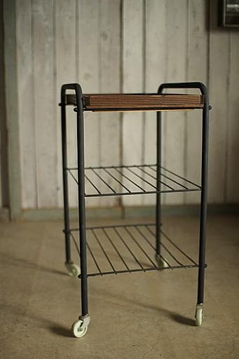 古い鉄と古材のキッチンラック 食器棚 オープンラック 古家具 古道具