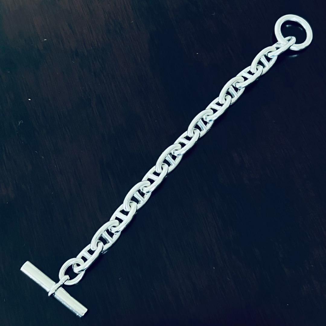 ヴィンテージエルメス シェーヌダンクル ブレスレット GM13コマ 筆記体