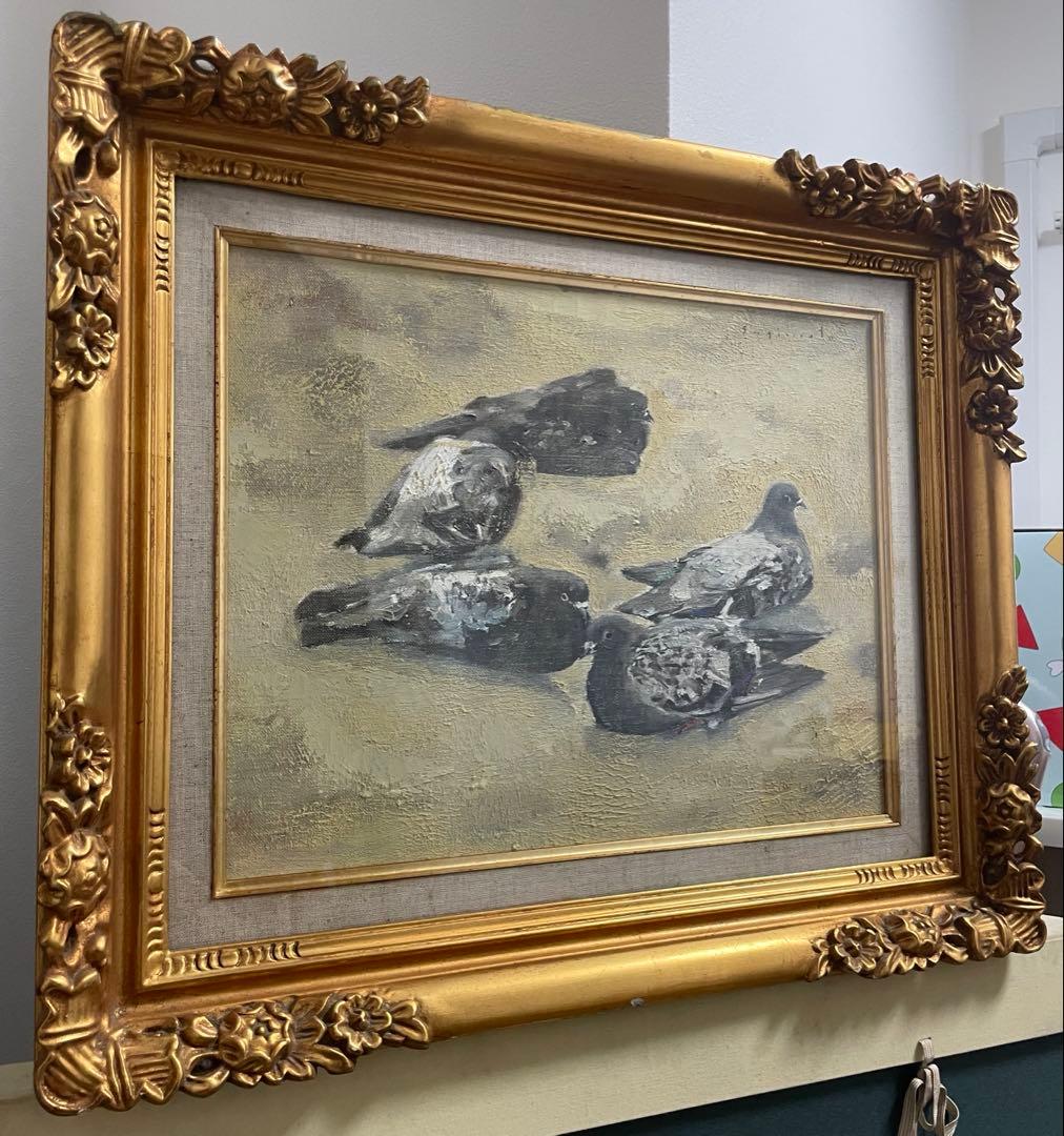 杉本好守『鳩』戸川馨『地脈の心霊』ミクスド・メディア 真作保証 2点