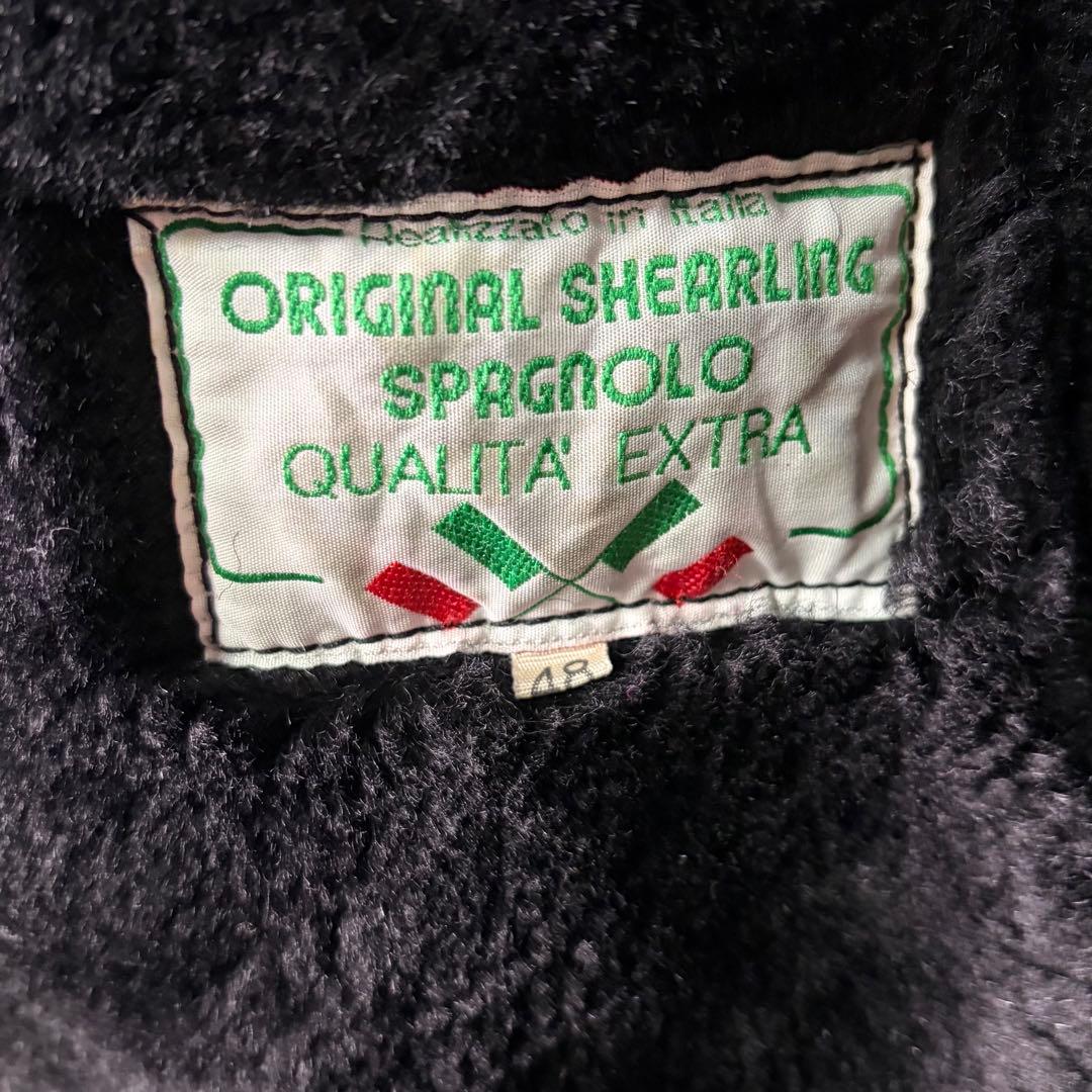 極上 イタリア製 リアル ムートン コート 黒 本革 shearling - メルカリ