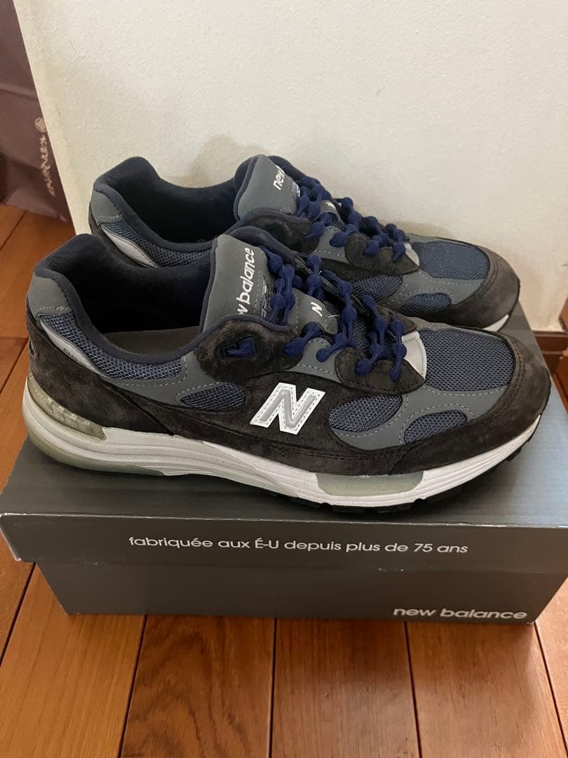 New Balance 992 グレー/ネイビー - メルカリ