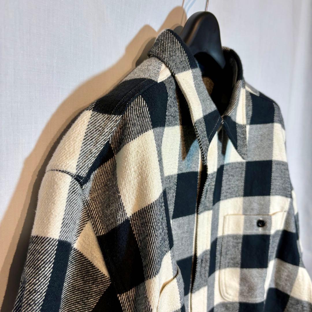 定番】WACKO MARIA フランネルチェックシャツ L 日本製 白黒 - メルカリ