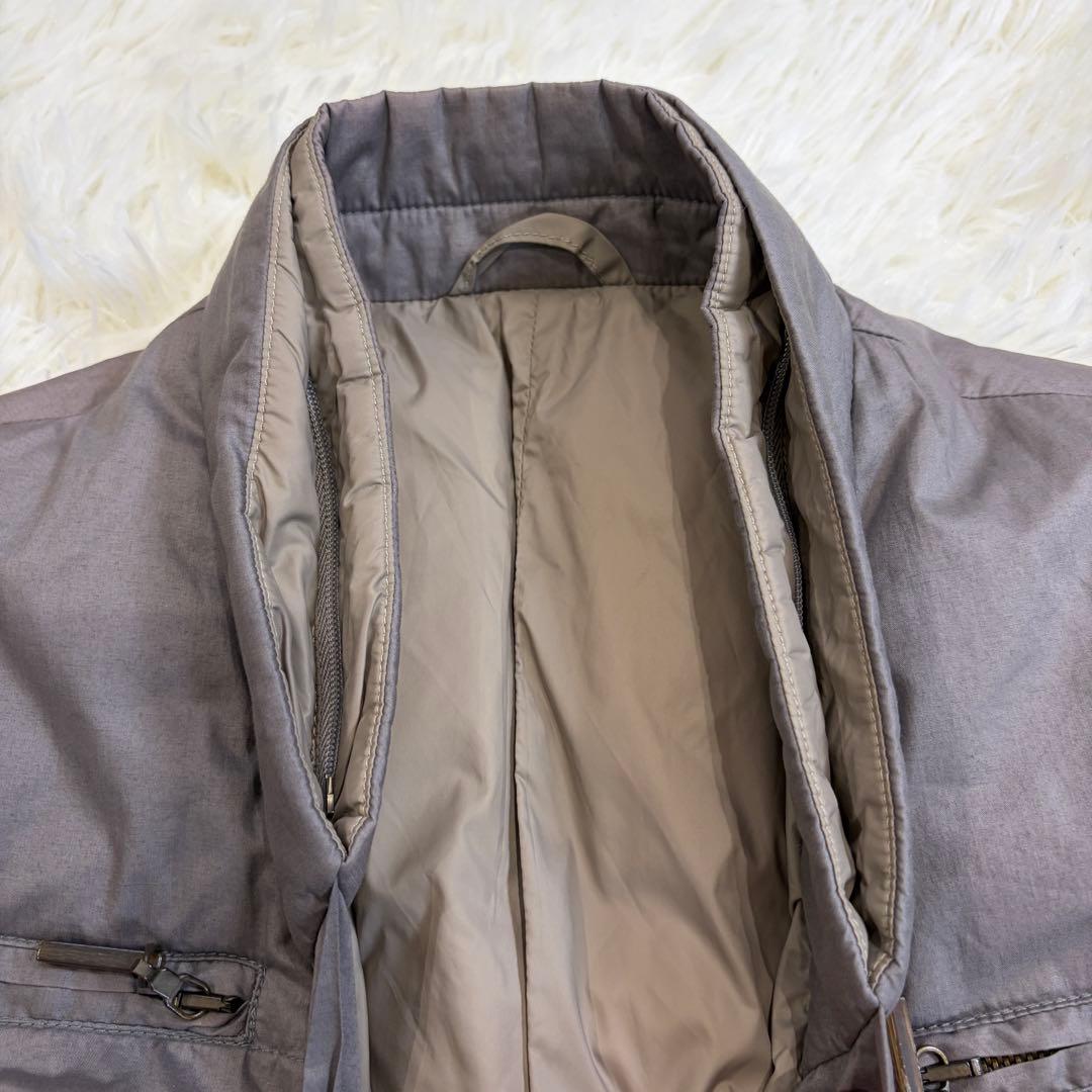 ブルネロクチネリ ショールカラー ライトダウンジャケット リブニット