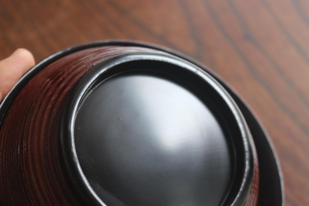 デッドストック！風情ある糸目地に優美な雀稲穂蒔絵の映えるお椀2