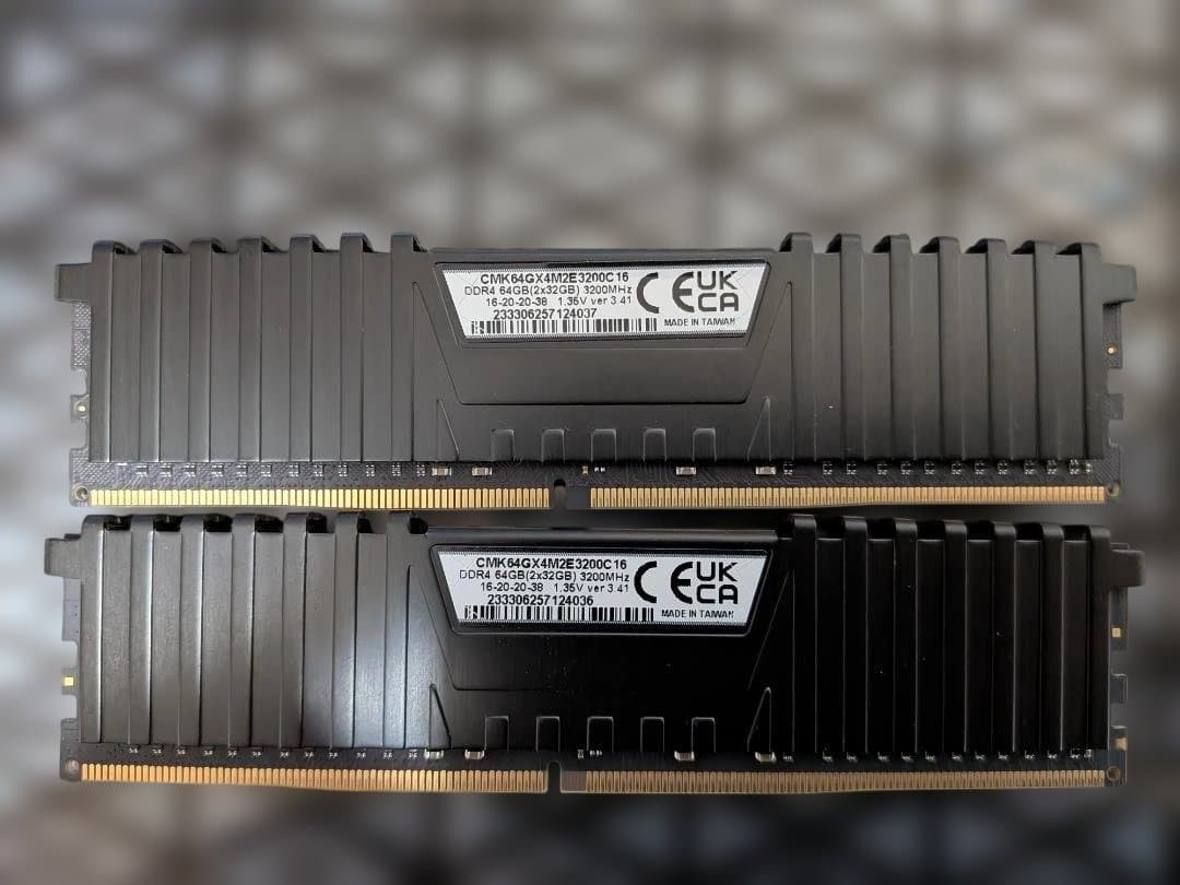 メモリDDR4 64GB 3200Mhz (32GB x 2)