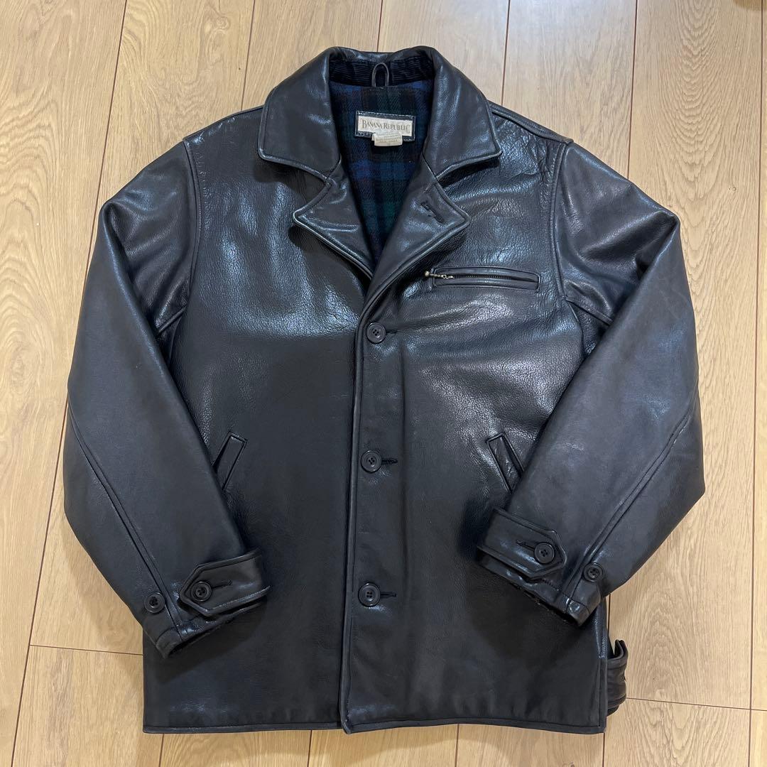 野村訓市着⭐︎90s Banana Republic レザーカーコート