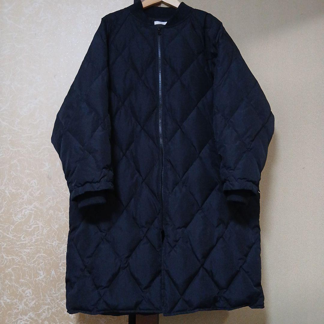 URBANRESESRCH キルティング ノーカラー ダウン ロングコート　黒 FREAK'S STORE（フリークスストア）の「▽【WEB限定】キルティングノー