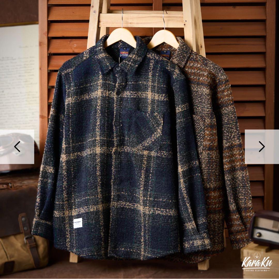 karaku 起毛感ツイードシャツ - メルカリ