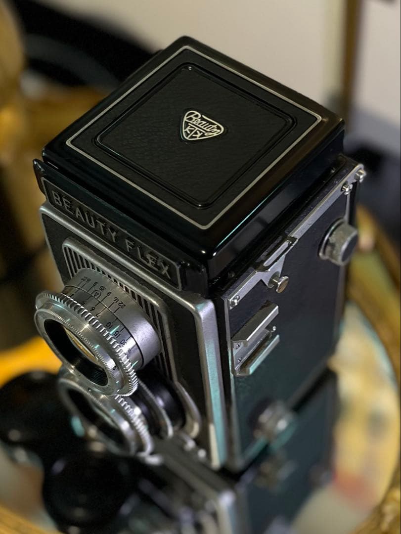 美品☆BEAUTYFLEX 二眼レフ★革ケース外箱付 レトロ装飾美