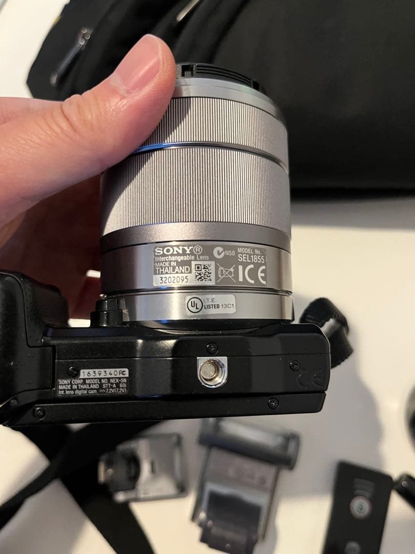 ピンクの猫　SONY NEX-5N 18-55mmレンズバッグフラッシュ