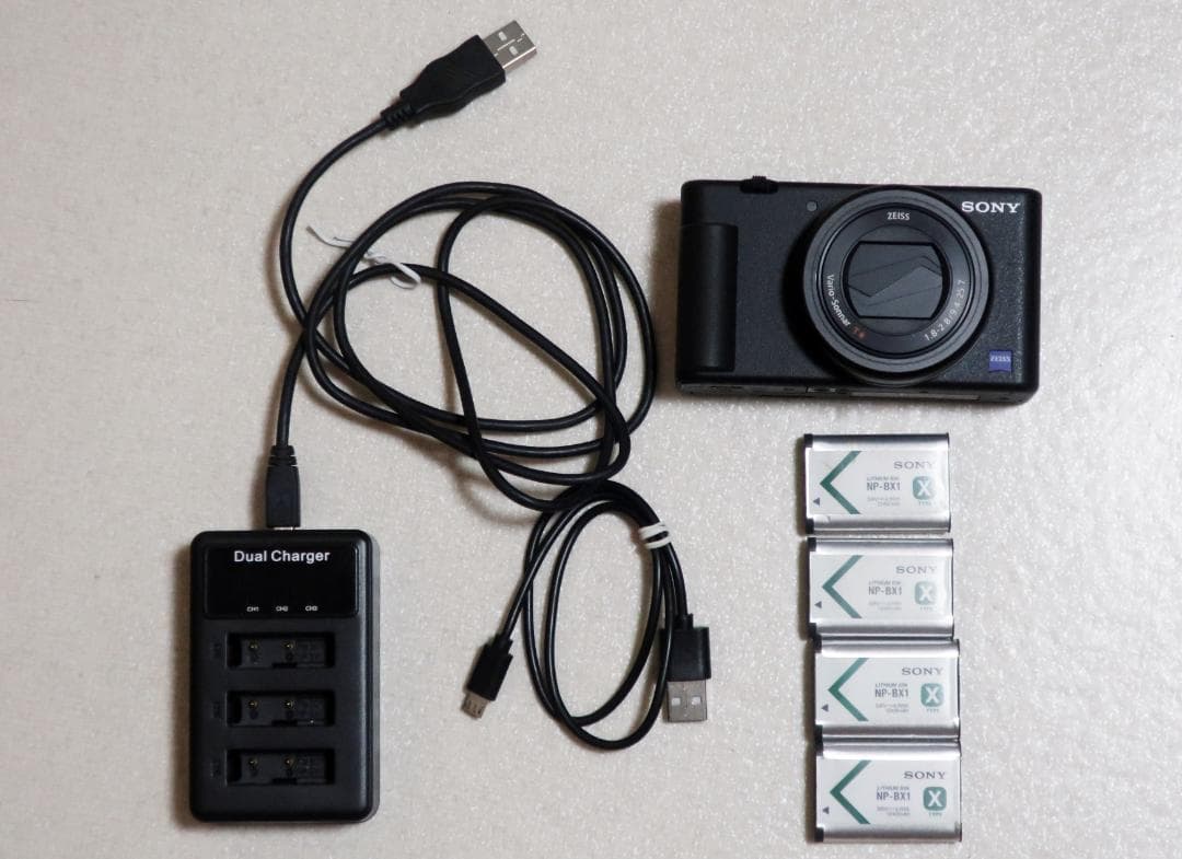 SONY ZV-1 バッテリー4個 充電器 専用】SONY ZV-1 Vlogカメラ バッテリー4