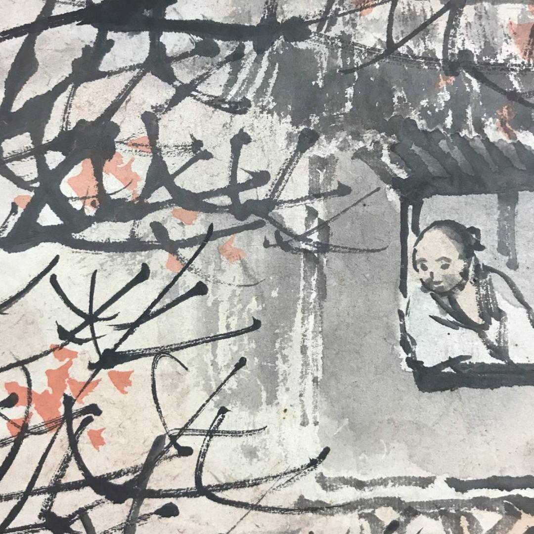 真作/松雲/秋渓幽居図/山水図/秋景山水図/掛軸☆